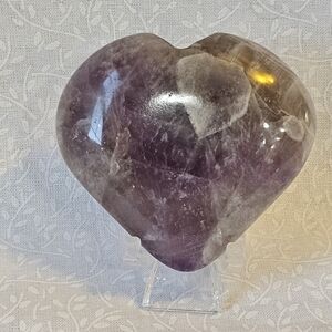 Chevron Amethyst Crystal Heart